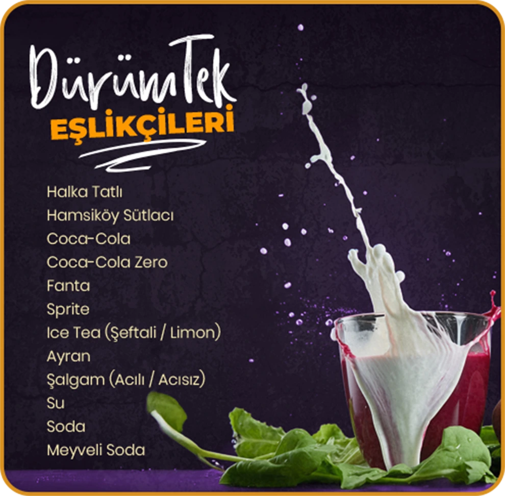 DürümTek Ankara et dürüm menü görseli